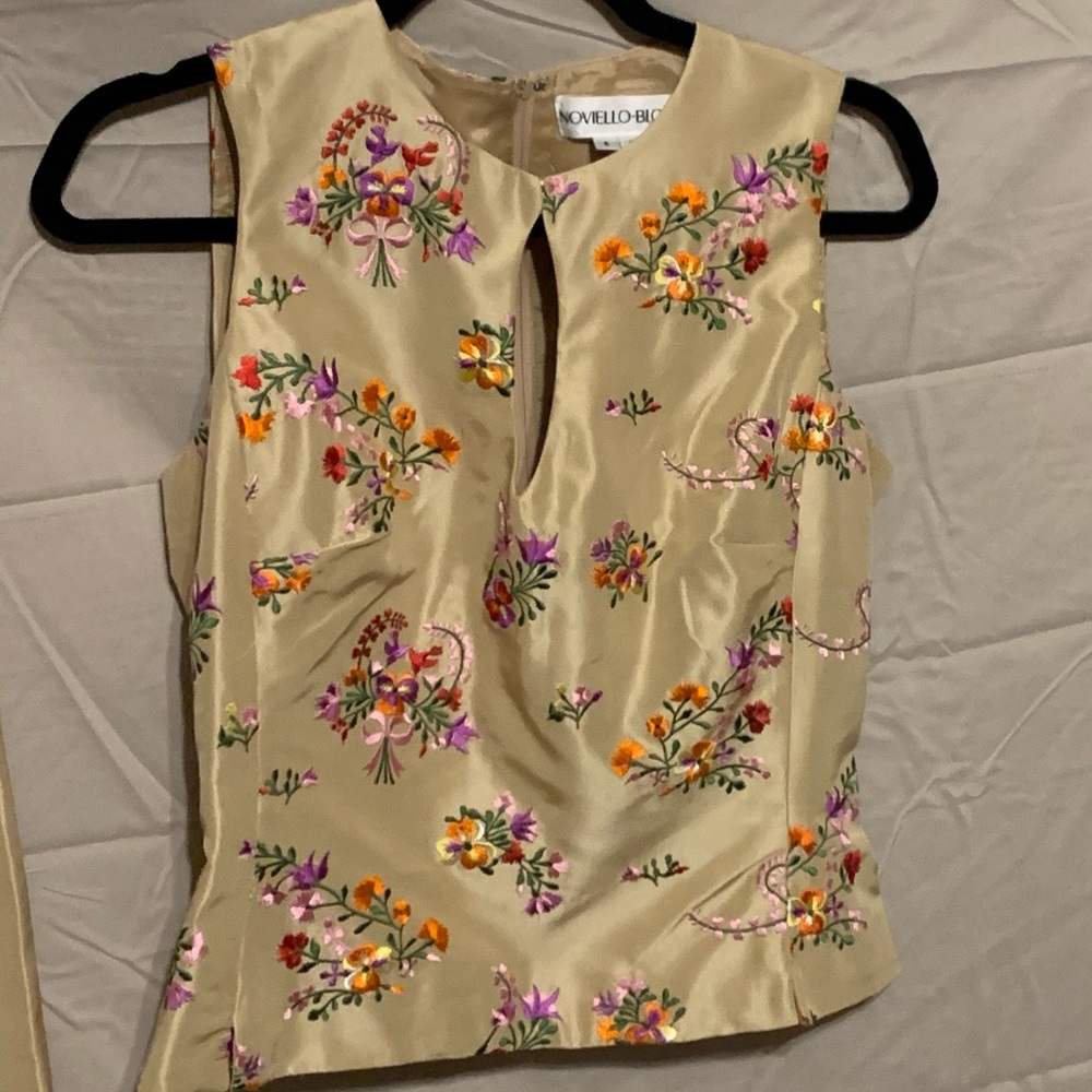 SOLD !! 
 Sz 6 embroidered noviello-bloom 100% silk skirts set - Picture 8 of 15
